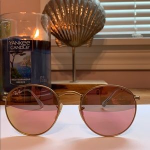 EUC round pink tint ray-bans